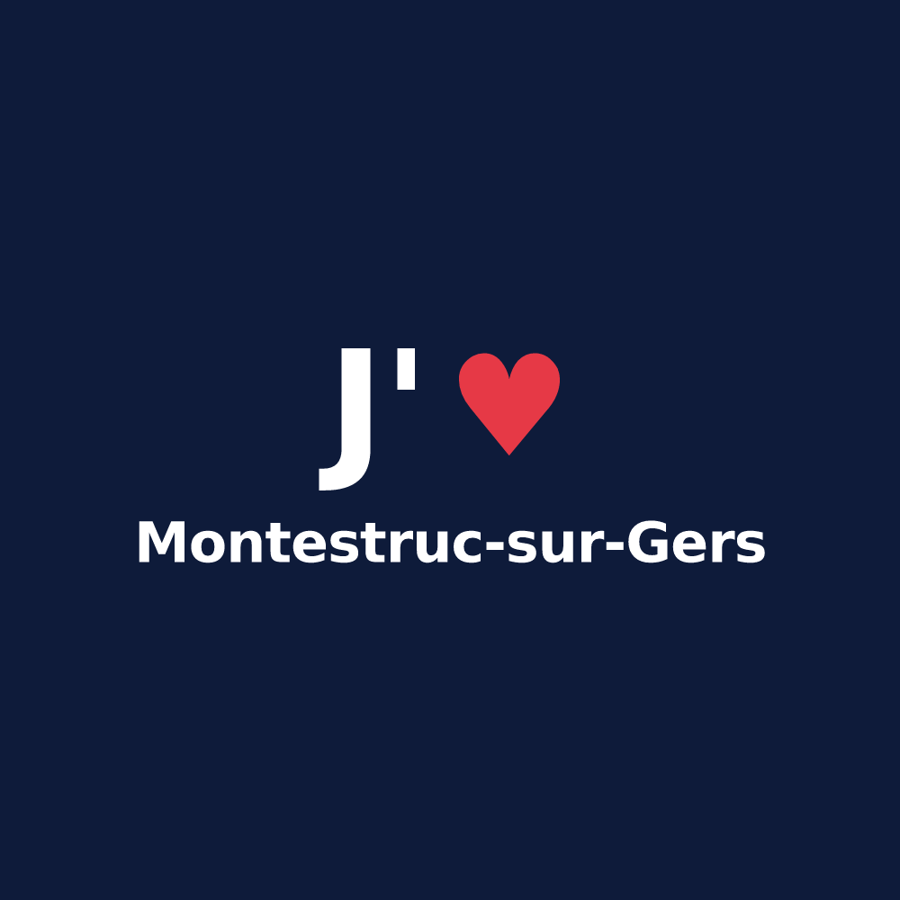 T-shirt personnalisé Montestruc-sur-Gers — design J'aime Montestruc-sur-Gers