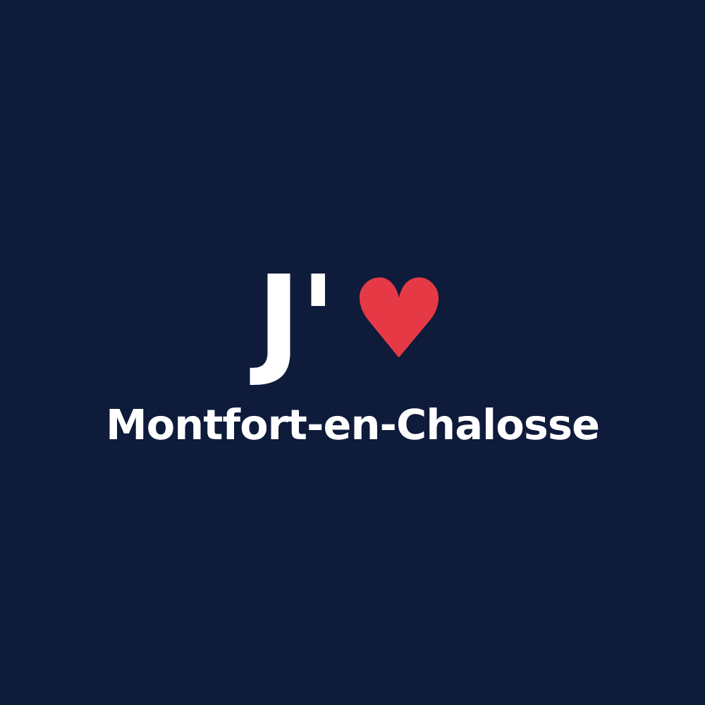 T-shirt personnalisé Montfort-en-Chalosse — design J'aime Montfort-en-Chalosse