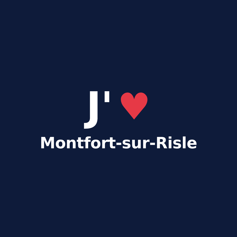 T-shirt personnalisé Montfort-sur-Risle — design J'aime Montfort-sur-Risle
