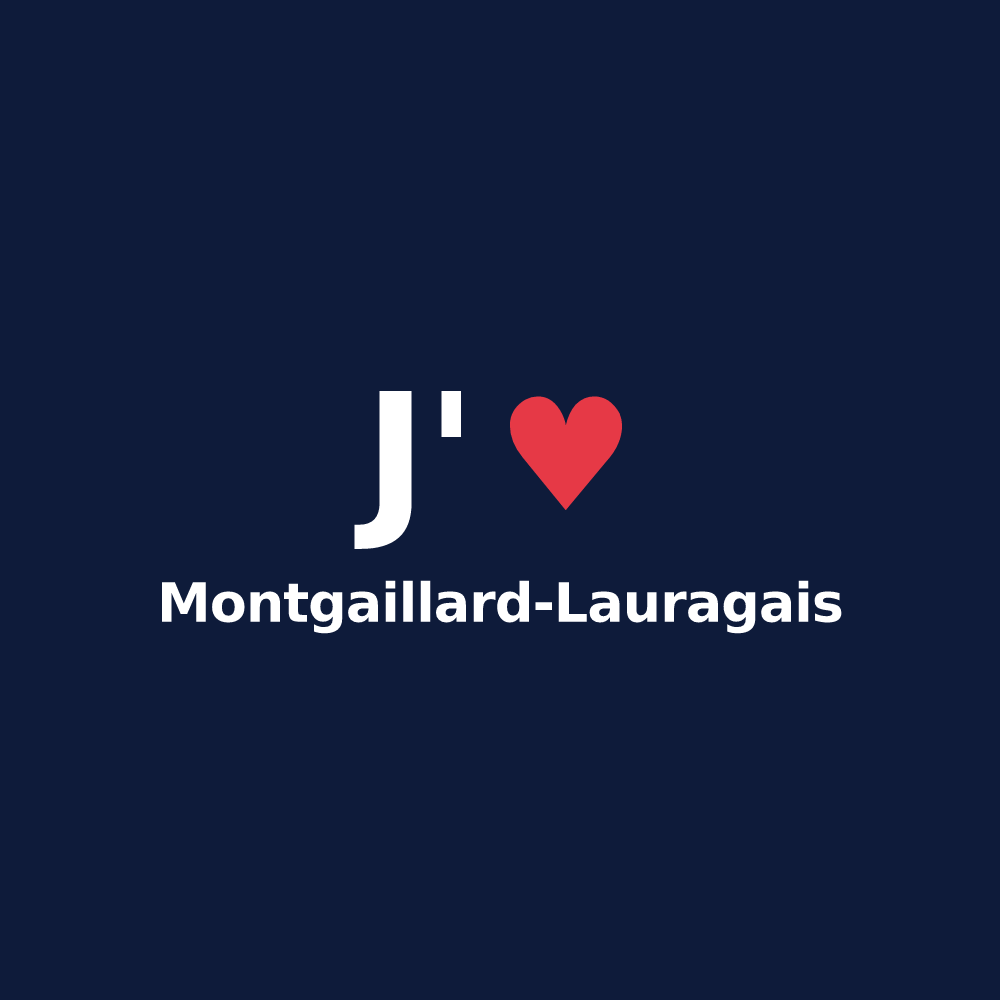 T-shirt personnalisé Montgaillard-Lauragais — design J'aime Montgaillard-Lauragais