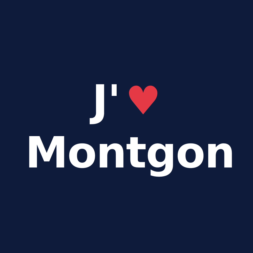 T-shirt personnalisé Montgon — design J'aime Montgon