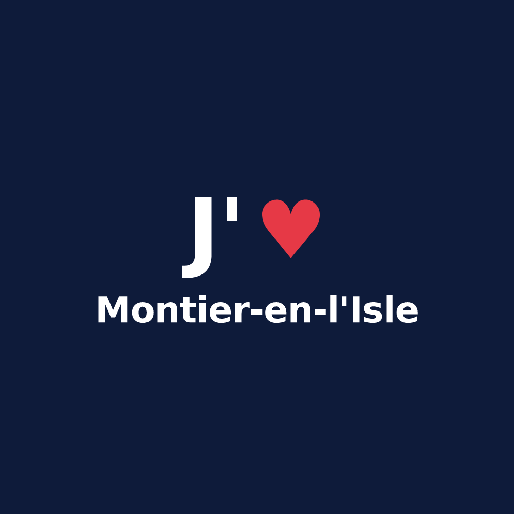 T-shirt personnalisé Montier-en-l'Isle — design « J'aime Montier-en-l'Isle » imprimé sur le t-shirt