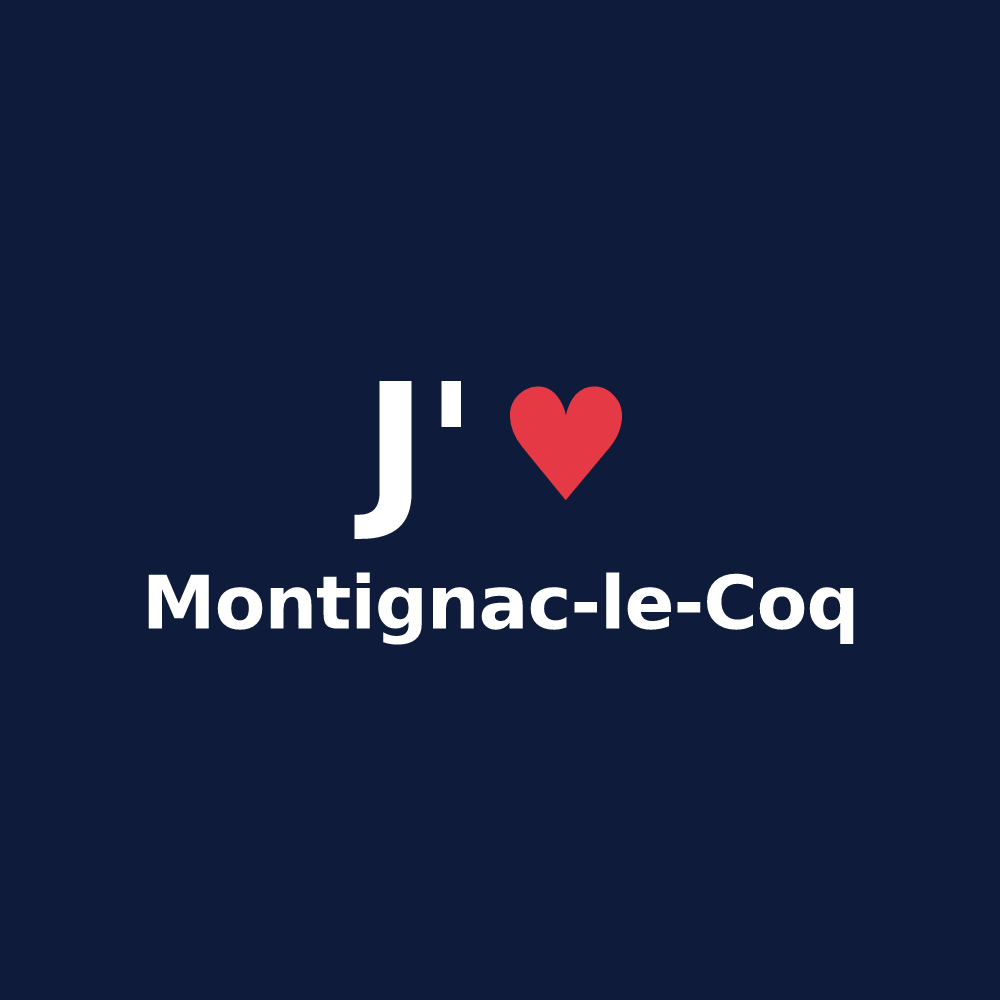 T-shirt personnalisé Montignac-le-Coq — design J'aime Montignac-le-Coq