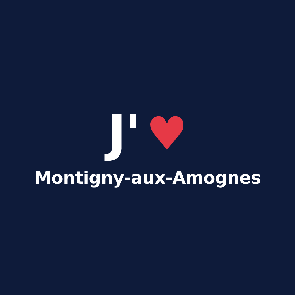 T-shirt personnalisé Montigny-aux-Amognes — design J'aime Montigny-aux-Amognes