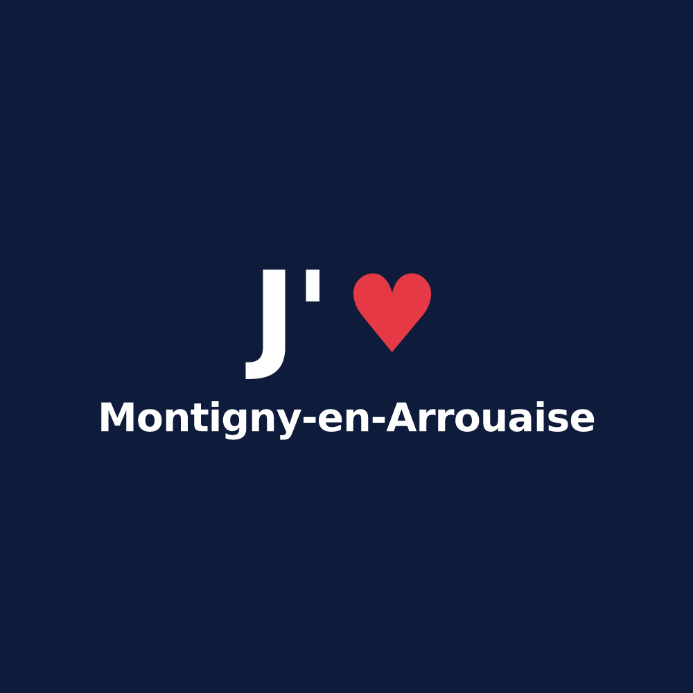 T-shirt personnalisé Montigny-en-Arrouaise — design J'aime Montigny-en-Arrouaise