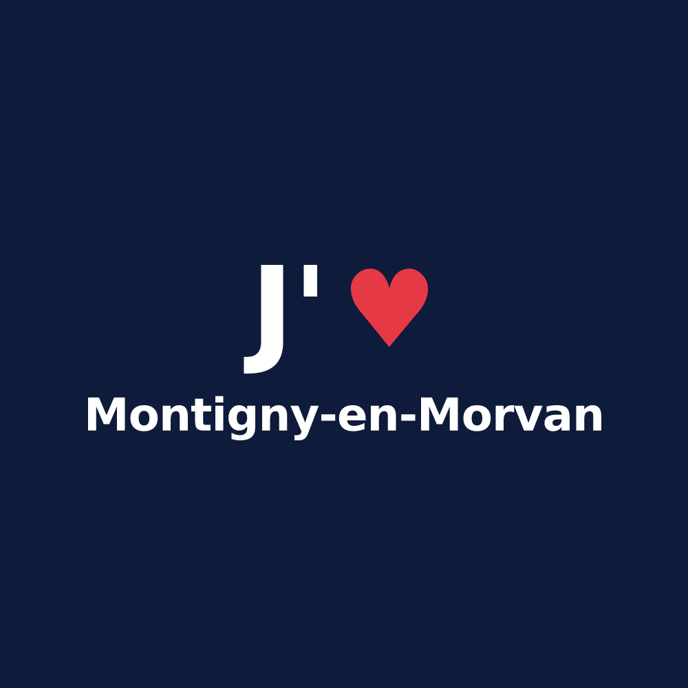 T-shirt personnalisé Montigny-en-Morvan — design J'aime Montigny-en-Morvan
