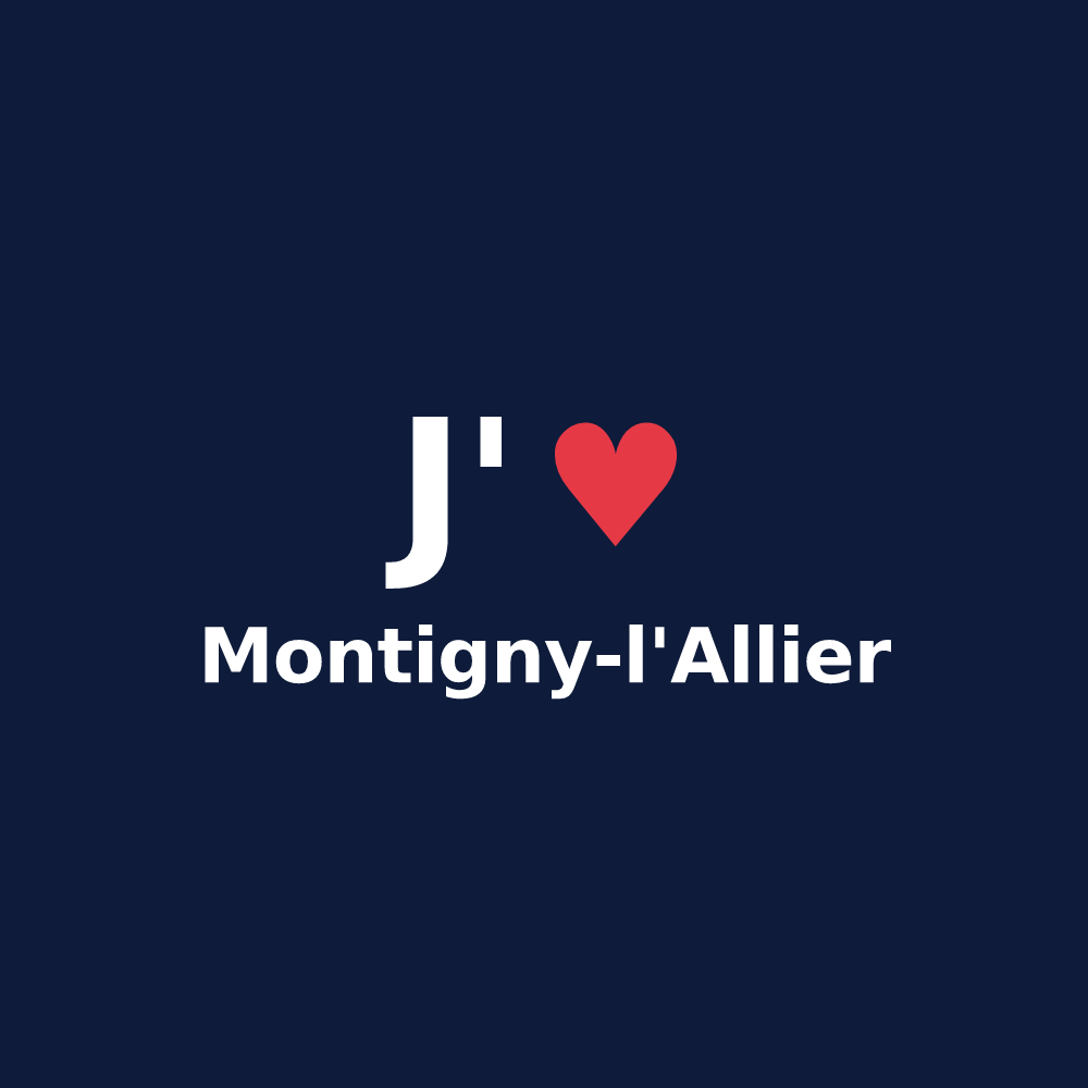 T-shirt personnalisé Montigny-l'Allier — design J'aime Montigny-l'Allier