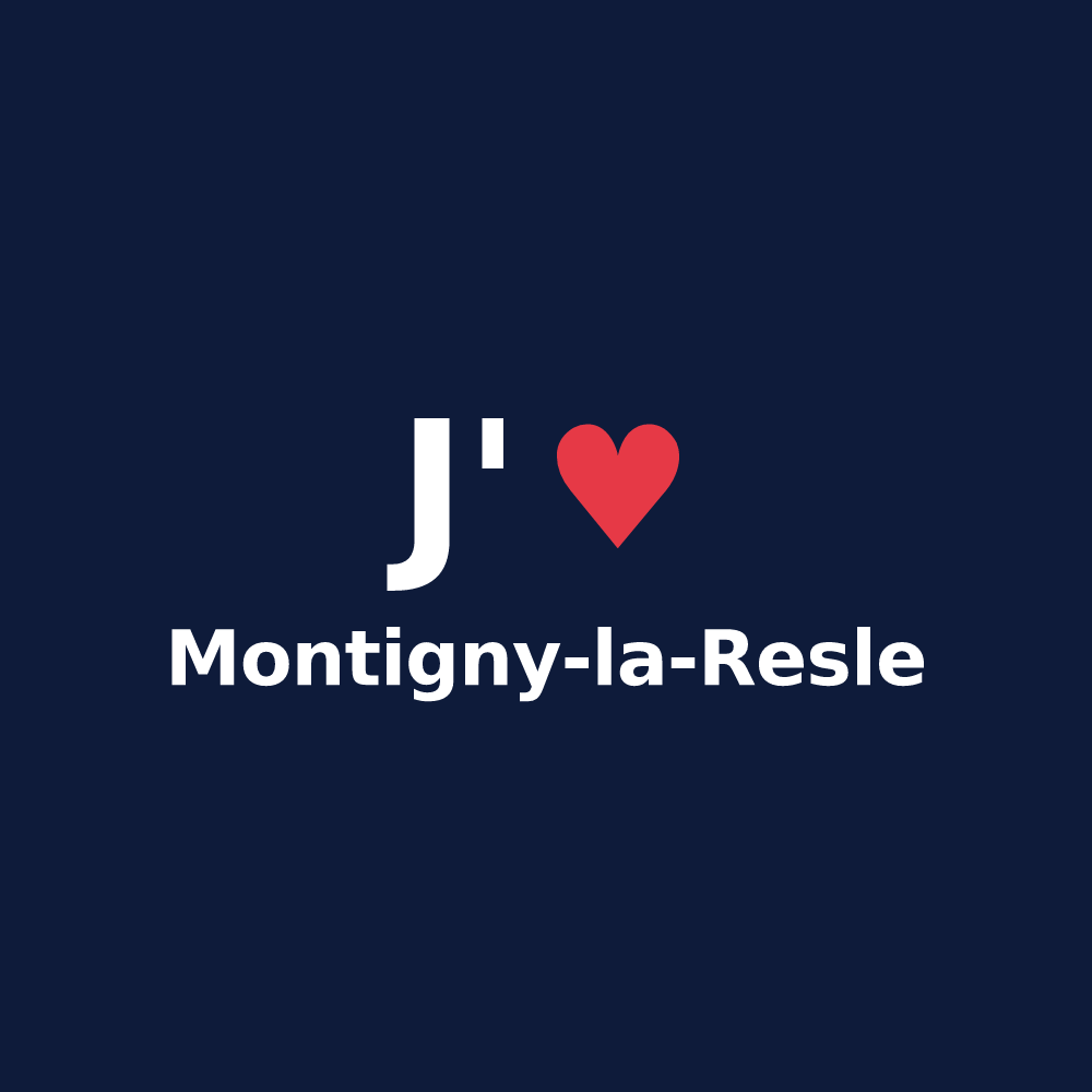 T-shirt personnalisé Montigny-la-Resle — design J'aime Montigny-la-Resle