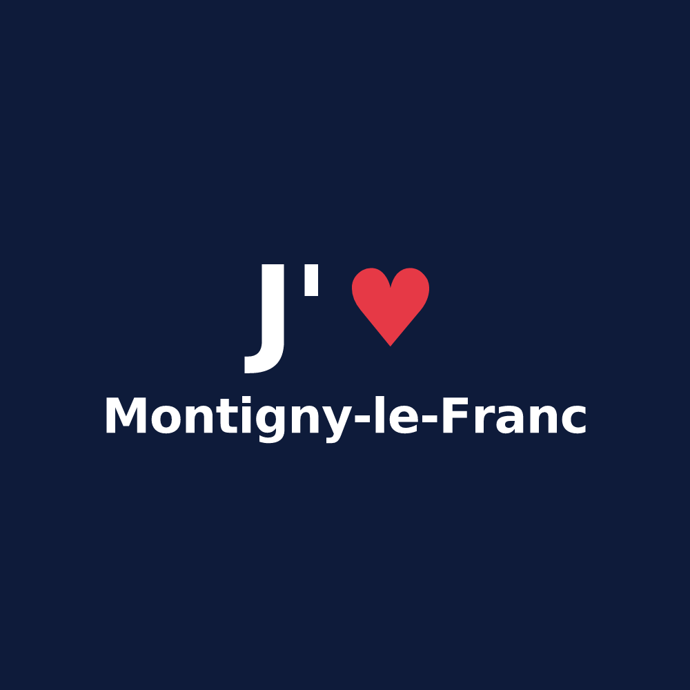 T-shirt personnalisé Montigny-le-Franc — design J'aime Montigny-le-Franc