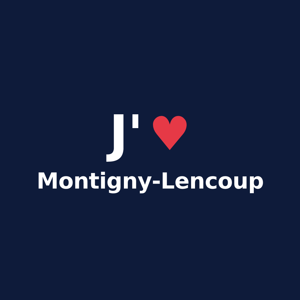 T-shirt personnalisé Montigny-Lencoup — design J'aime Montigny-Lencoup