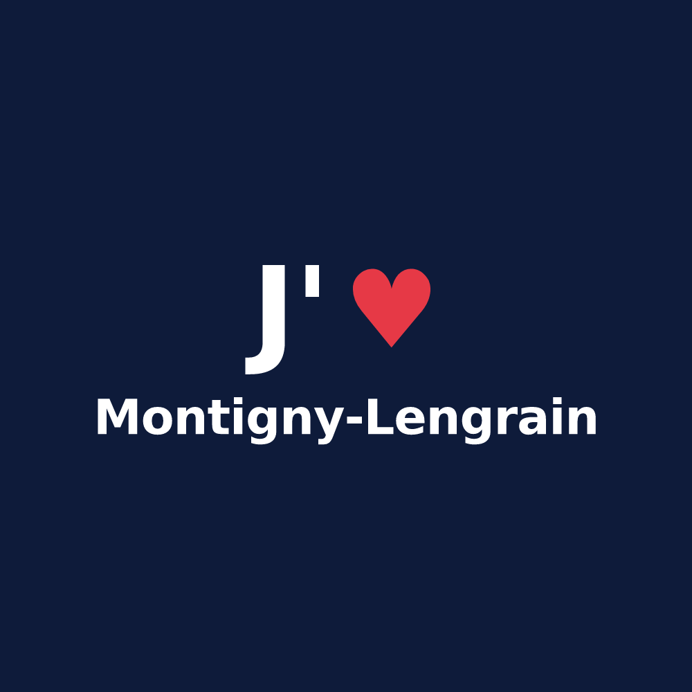T-shirt personnalisé Montigny-Lengrain — design J'aime Montigny-Lengrain