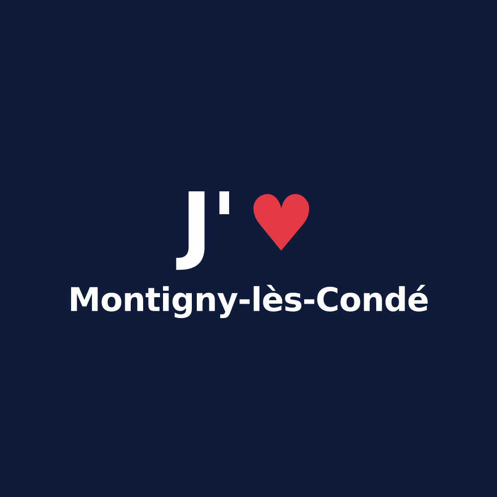 T-shirt personnalisé Montigny-lès-Condé — design J'aime Montigny-lès-Condé