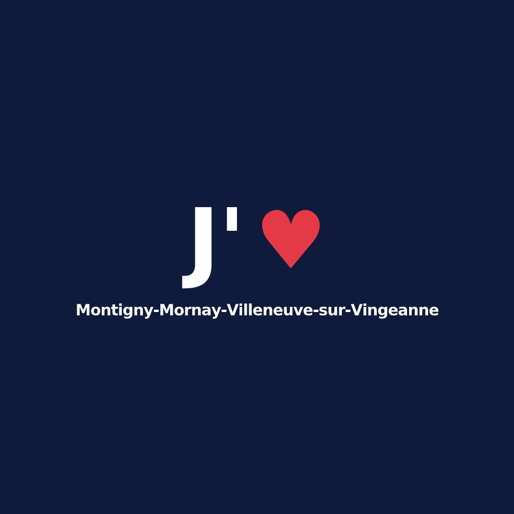 T-shirt personnalisé Montigny-Mornay-Villeneuve-sur-Vingeanne — design J'aime Montigny-Mornay-Villeneuve-sur-Vingeanne