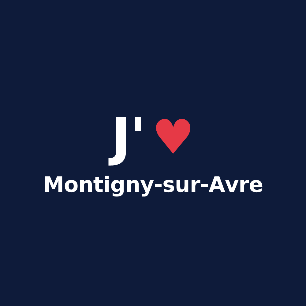T-shirt personnalisé Montigny-sur-Avre — design J'aime Montigny-sur-Avre