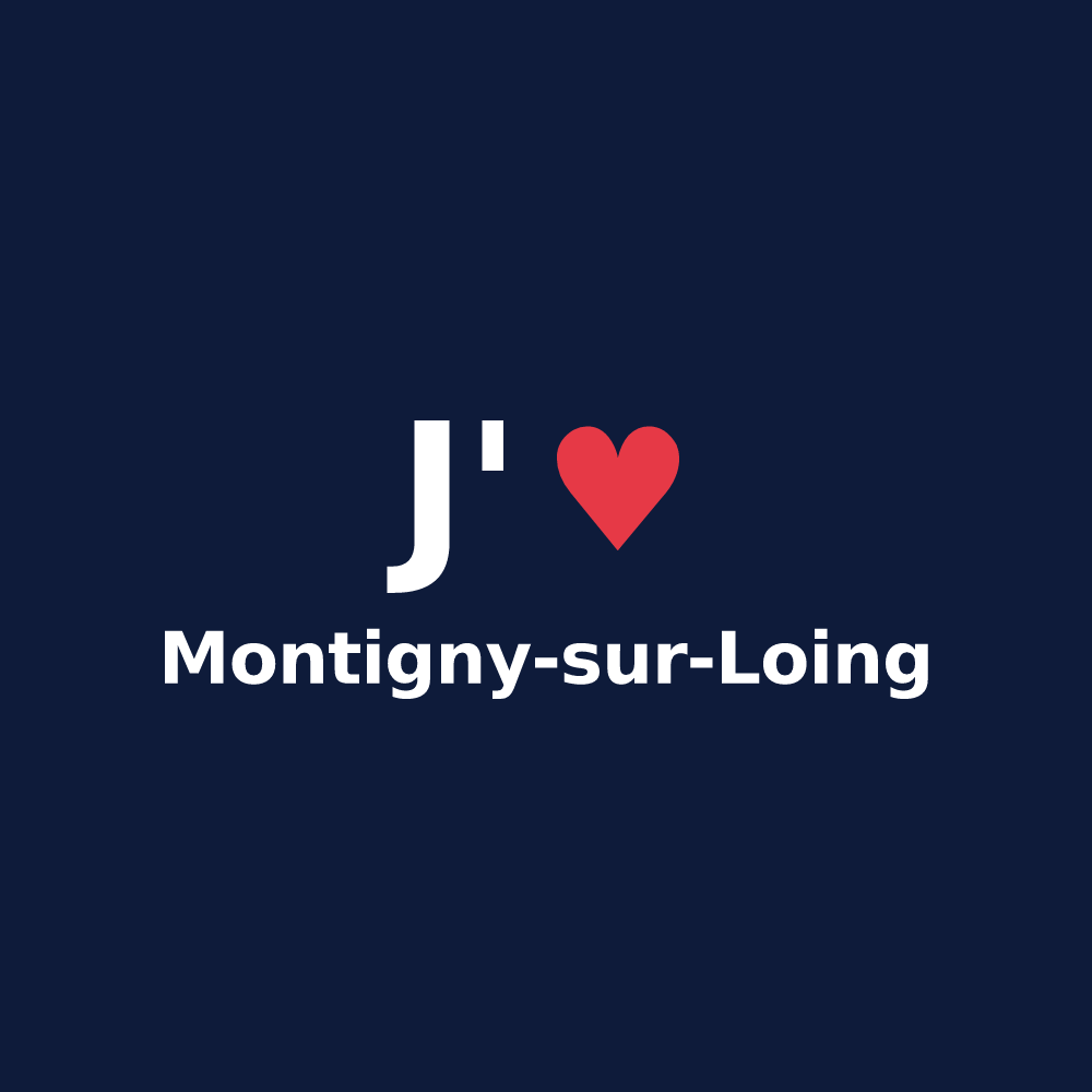 T-shirt personnalisé Montigny-sur-Loing — design J'aime Montigny-sur-Loing