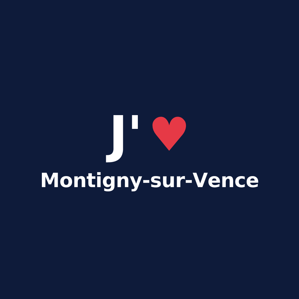 T-shirt personnalisé Montigny-sur-Vence — design J'aime Montigny-sur-Vence