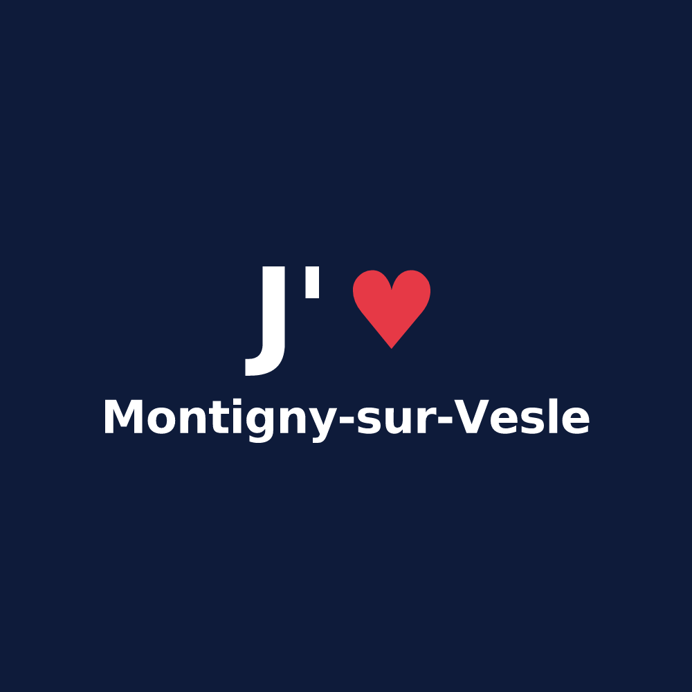 T-shirt personnalisé Montigny-sur-Vesle — design J'aime Montigny-sur-Vesle