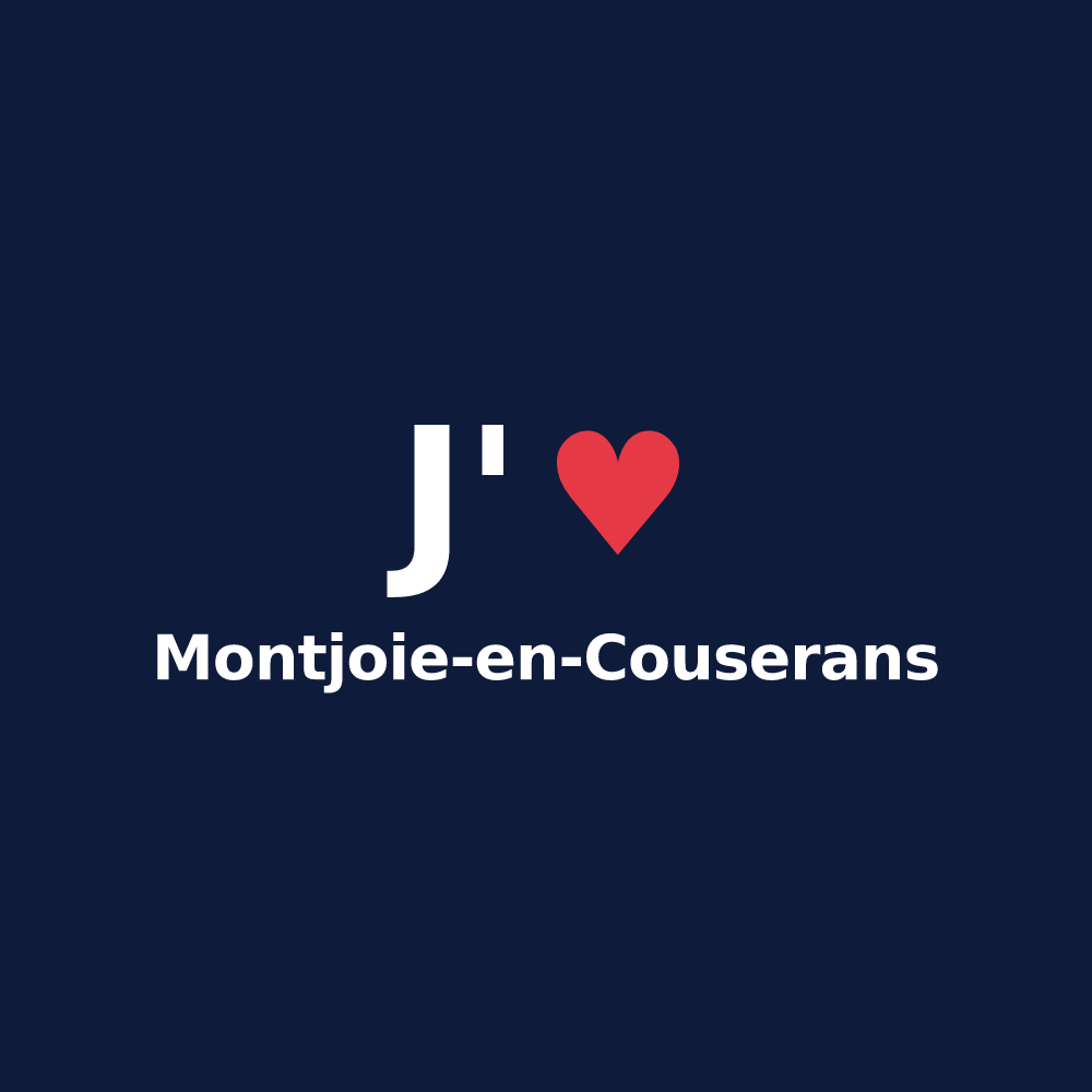 T-shirt personnalisé Montjoie-en-Couserans — design « J'aime Montjoie-en-Couserans » imprimé sur le t-shirt
