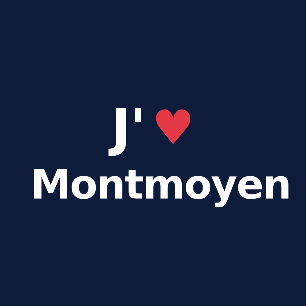 T-shirt personnalisé Montmoyen — design J'aime Montmoyen