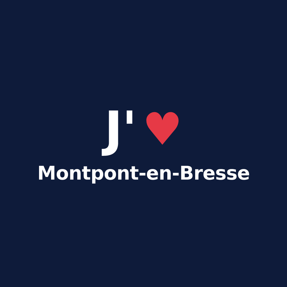 T-shirt personnalisé Montpont-en-Bresse — design J'aime Montpont-en-Bresse