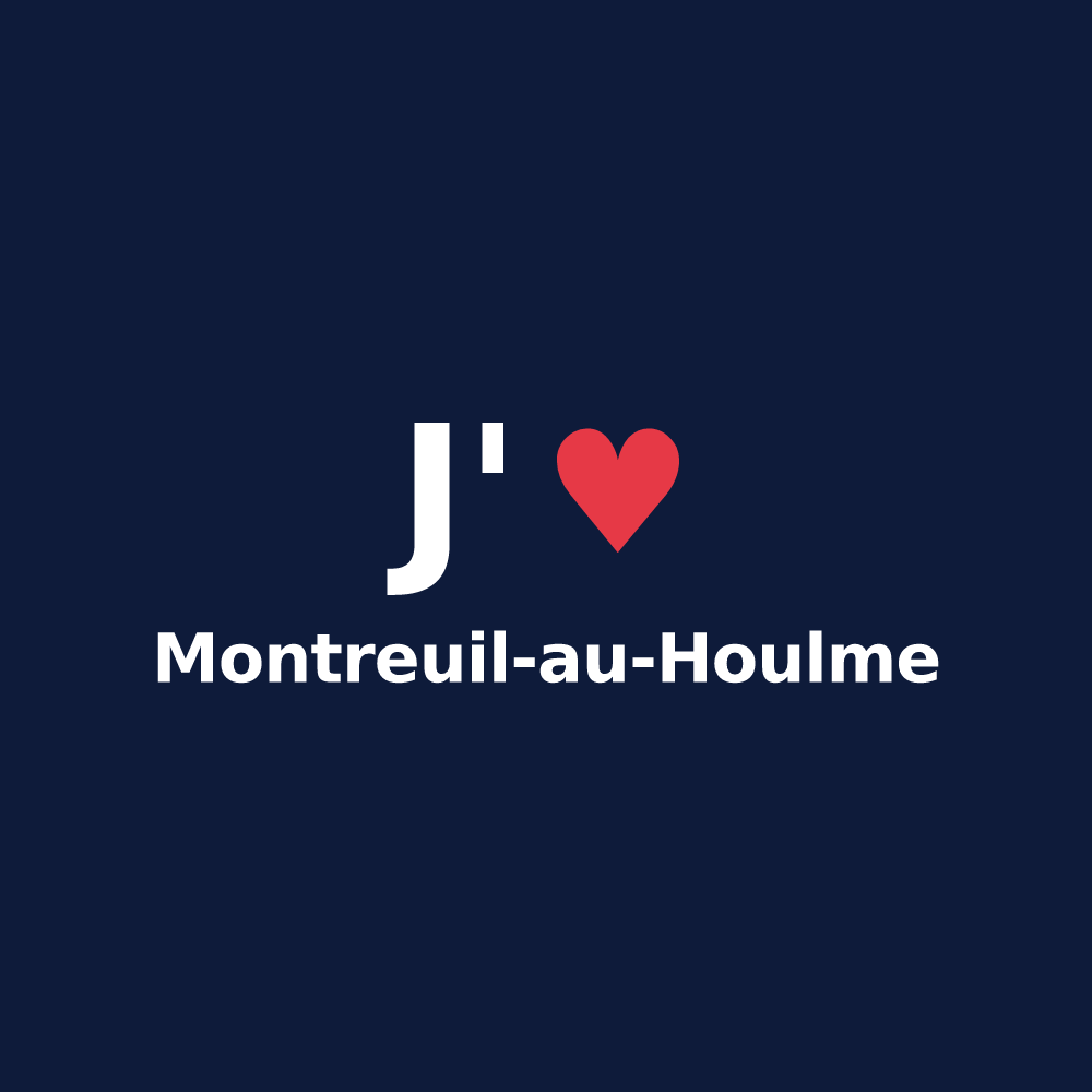 T-shirt personnalisé Montreuil-au-Houlme — design J'aime Montreuil-au-Houlme