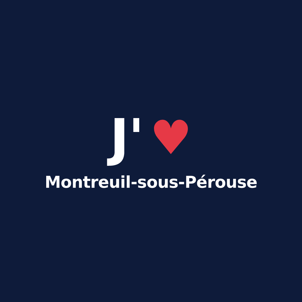 T-shirt personnalisé Montreuil-sous-Pérouse — design J'aime Montreuil-sous-Pérouse