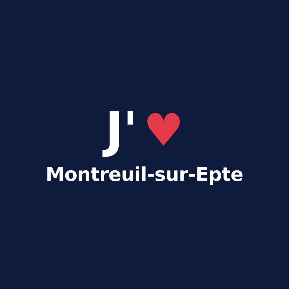 T-shirt personnalisé Montreuil-sur-Epte — design J'aime Montreuil-sur-Epte