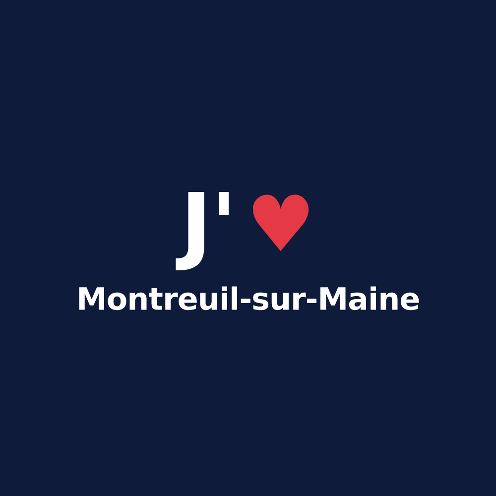 T-shirt personnalisé Montreuil-sur-Maine — design J'aime Montreuil-sur-Maine