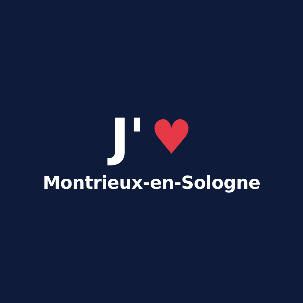 T-shirt personnalisé Montrieux-en-Sologne — design J'aime Montrieux-en-Sologne
