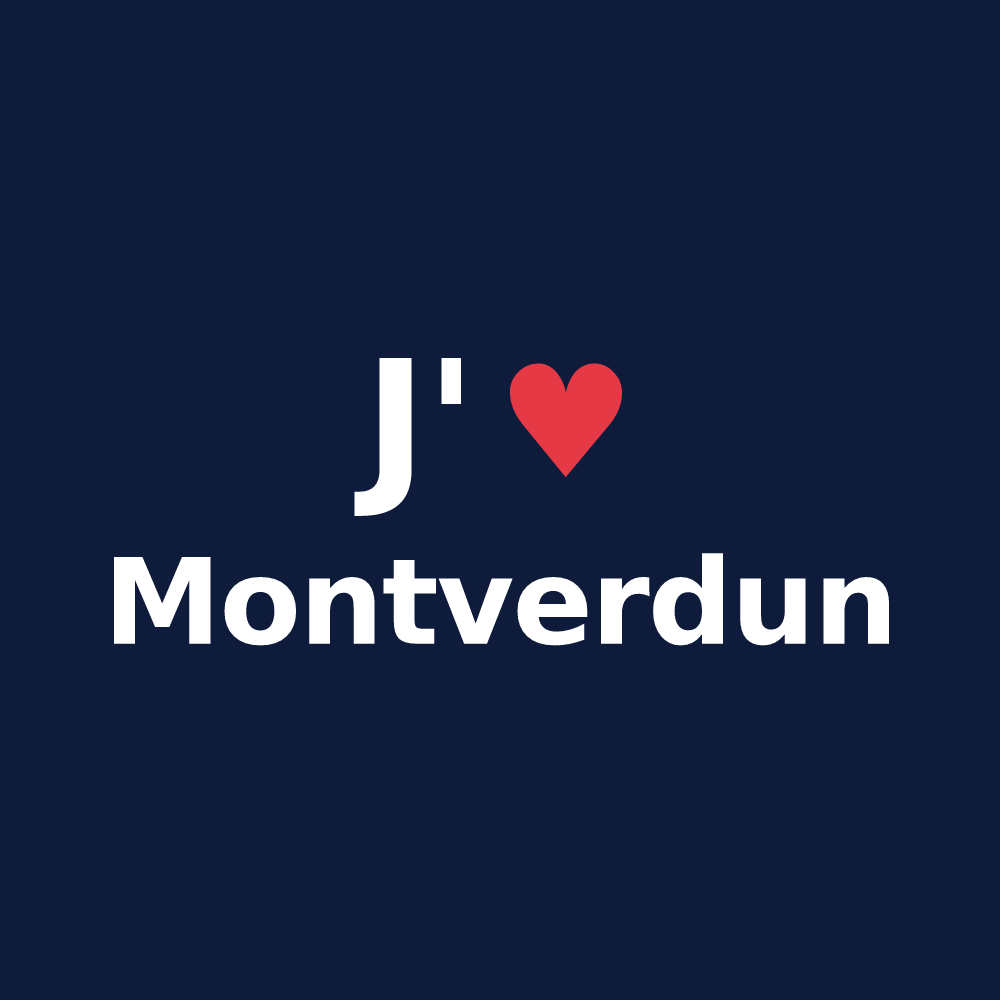 T-shirt personnalisé Montverdun — design J'aime Montverdun