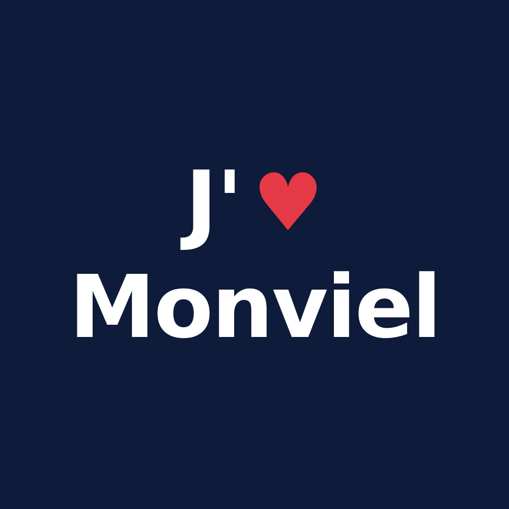 T-shirt personnalisé Monviel — design J'aime Monviel