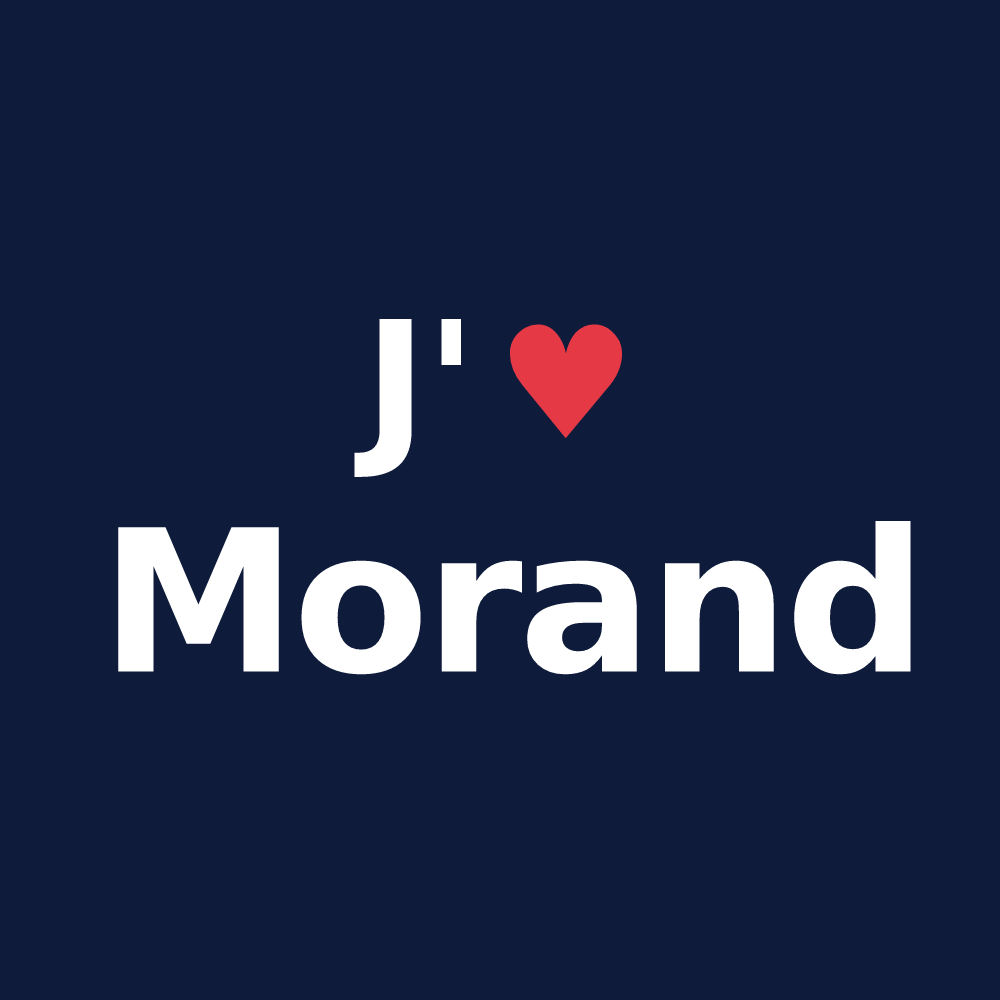 T-shirt personnalisé Morand — design « J'aime Morand » imprimé sur le t-shirt