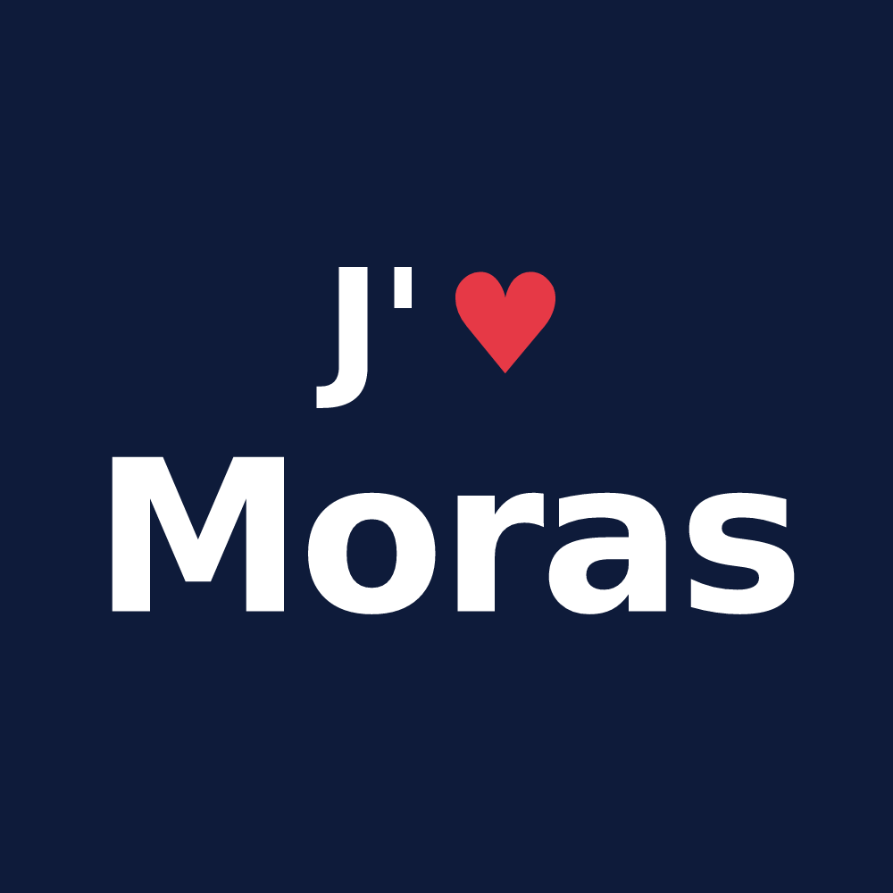 T-shirt personnalisé Moras — design J'aime Moras