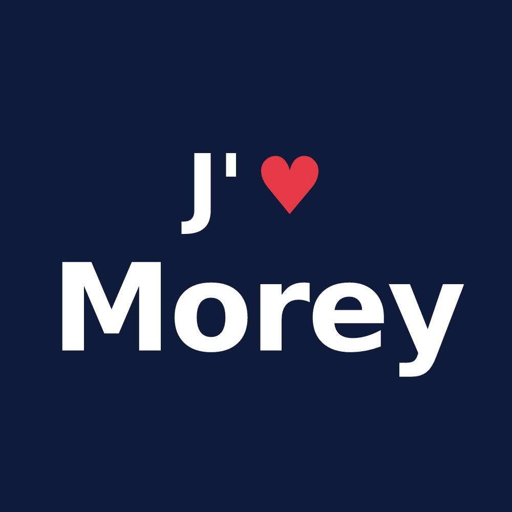 T-shirt personnalisé Morey — design J'aime Morey
