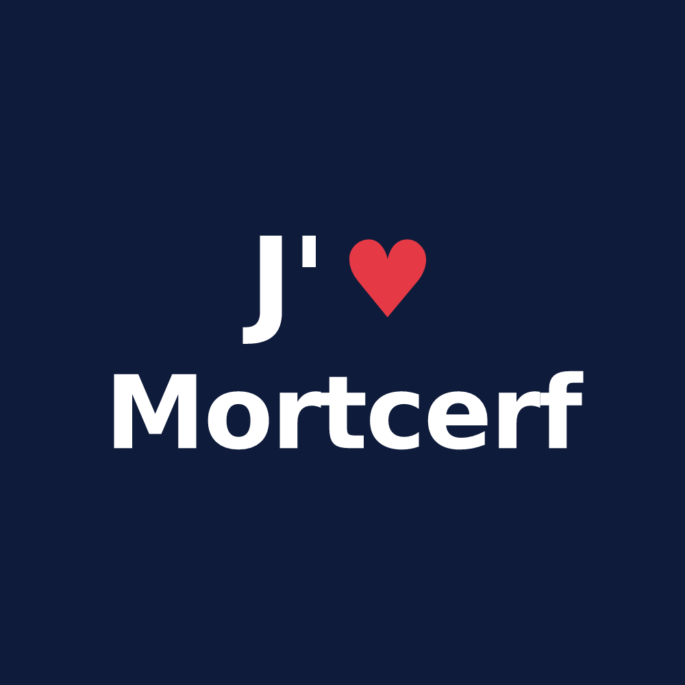 T-shirt personnalisé Mortcerf — design J'aime Mortcerf
