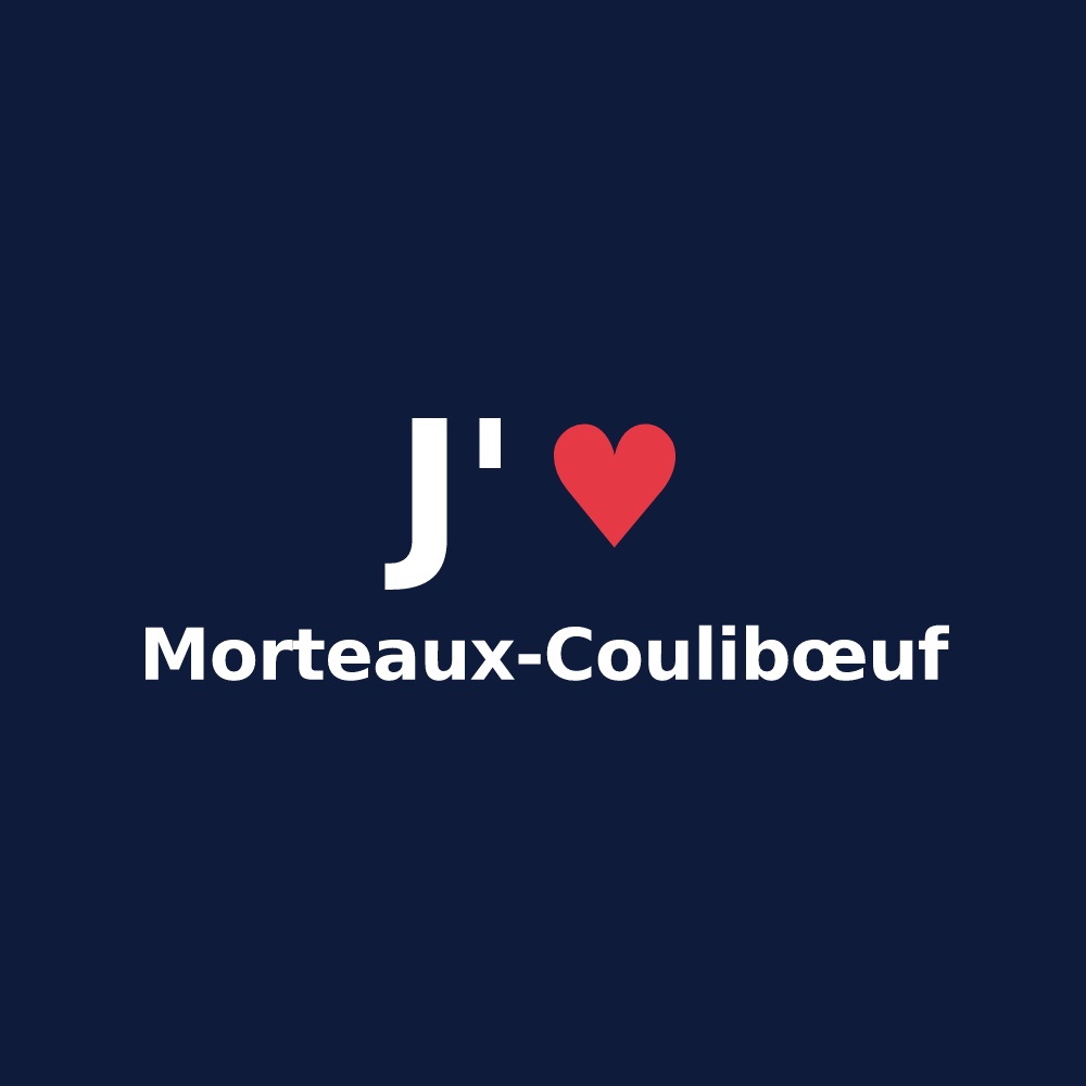 T-shirt personnalisé Morteaux-Coulibœuf — design J'aime Morteaux-Coulibœuf