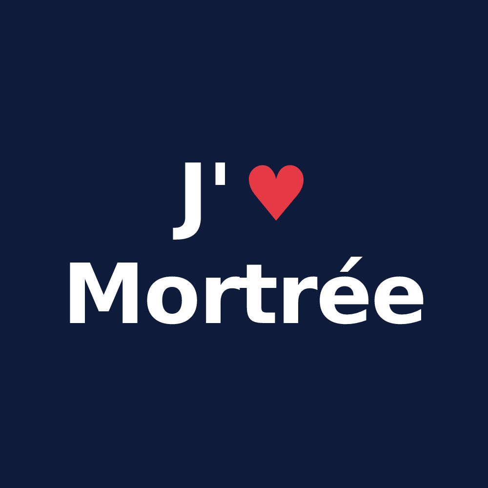 T-shirt personnalisé Mortrée — design « J'aime Mortrée » imprimé sur le t-shirt