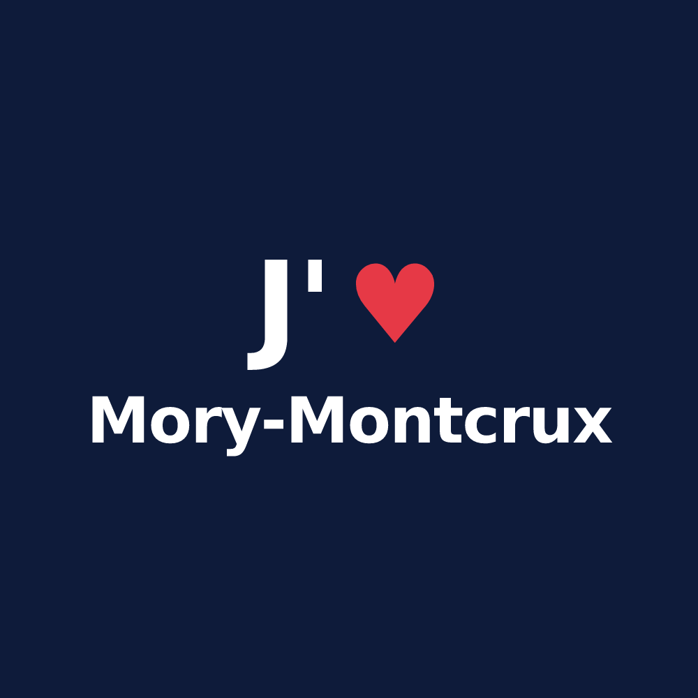 T-shirt personnalisé Mory-Montcrux — design J'aime Mory-Montcrux
