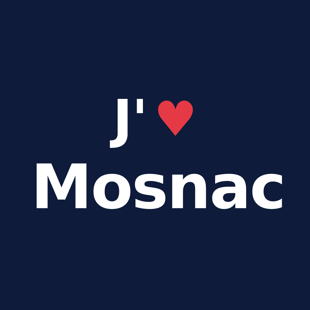 T-shirt personnalisé Mosnac — design J'aime Mosnac
