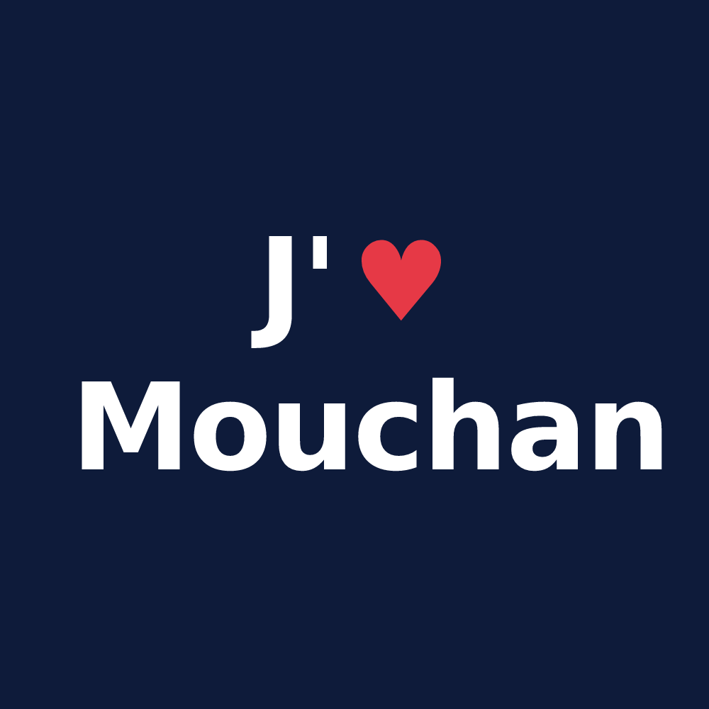 T-shirt personnalisé Mouchan — design J'aime Mouchan