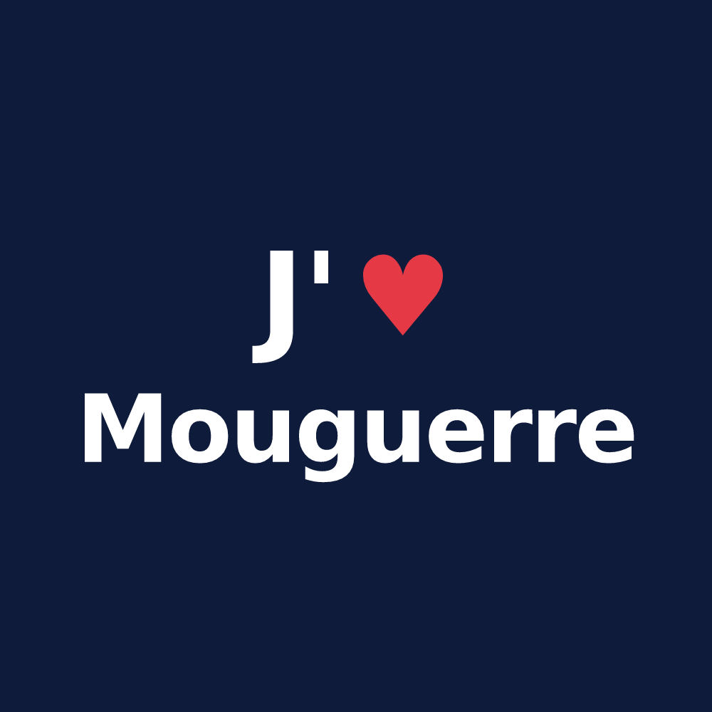 T-shirt personnalisé Mouguerre — design « J'aime Mouguerre » imprimé sur le t-shirt