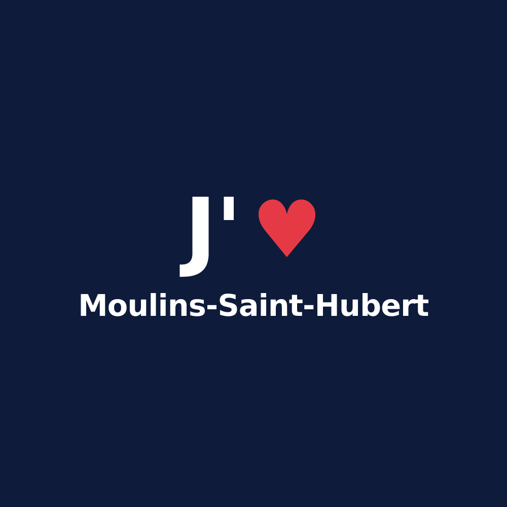 T-shirt personnalisé Moulins-Saint-Hubert — design J'aime Moulins-Saint-Hubert