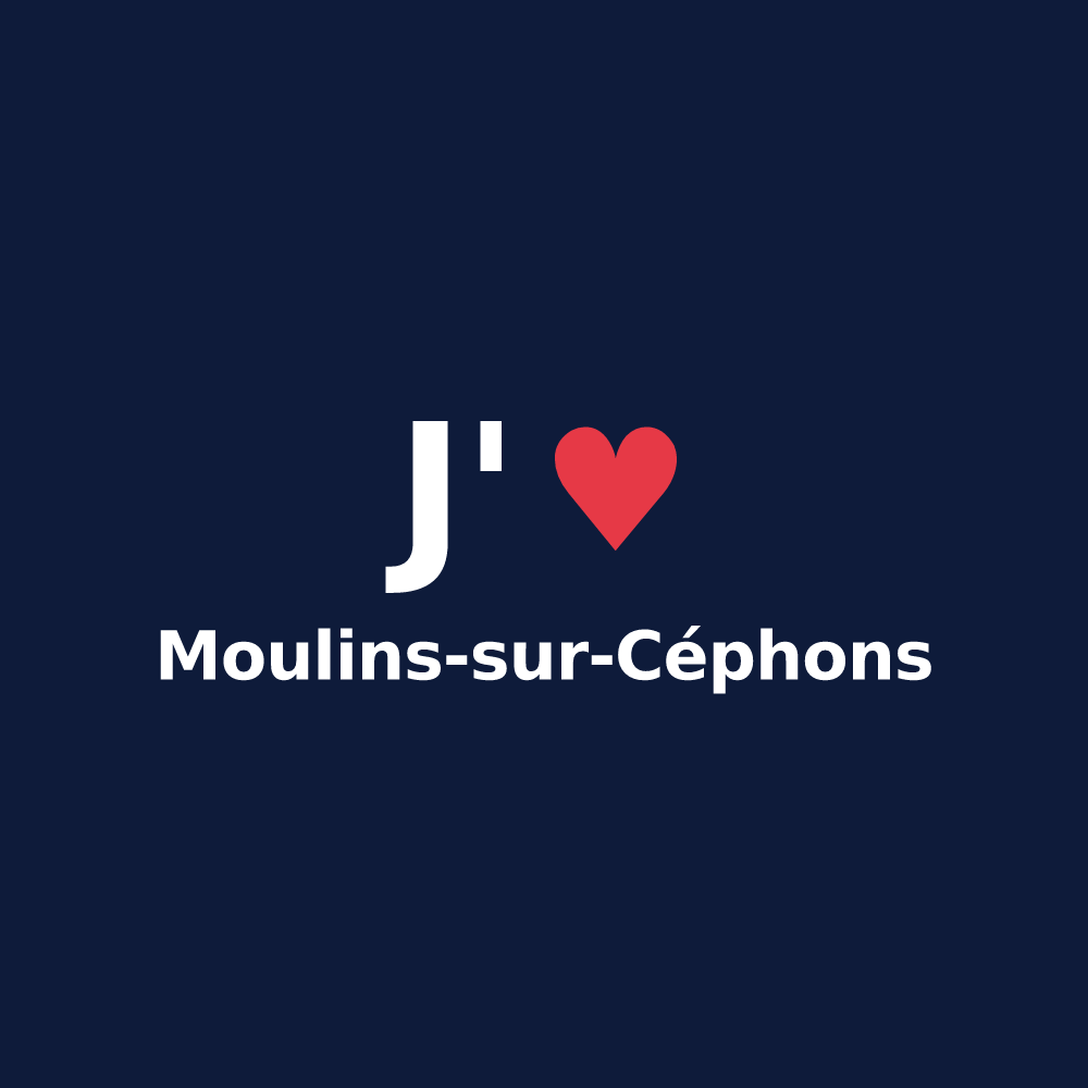 T-shirt personnalisé Moulins-sur-Céphons — design J'aime Moulins-sur-Céphons