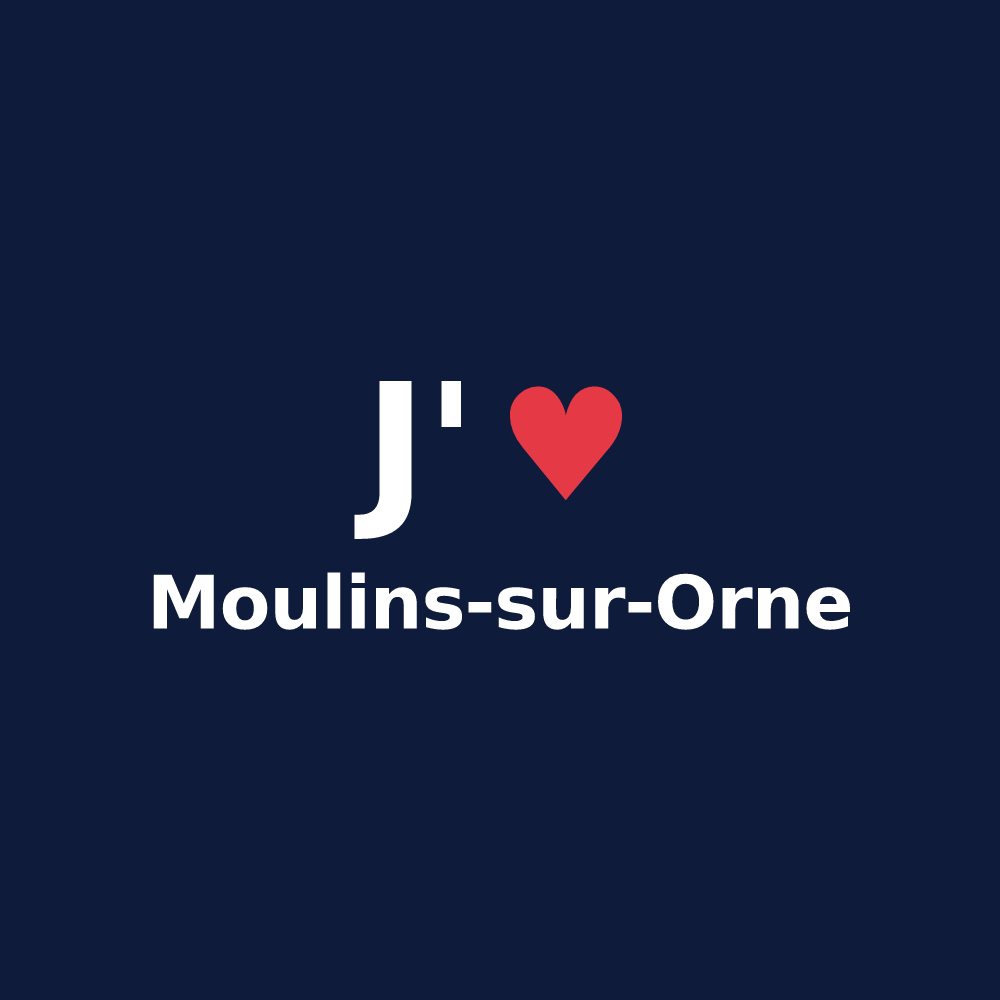 T-shirt personnalisé Moulins-sur-Orne — design J'aime Moulins-sur-Orne