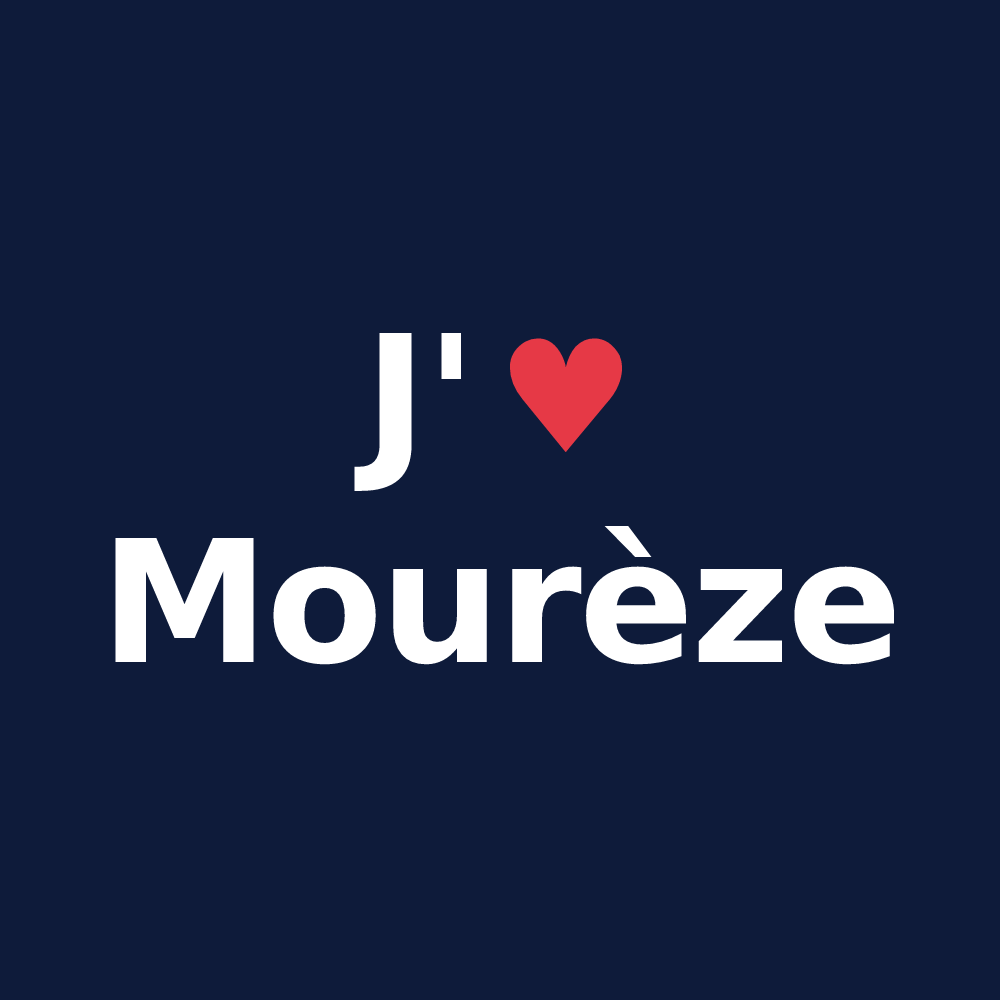 T-shirt personnalisé Mourèze — design J'aime Mourèze