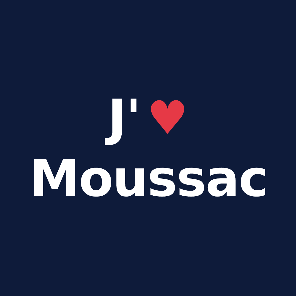 T-shirt personnalisé Moussac — design J'aime Moussac