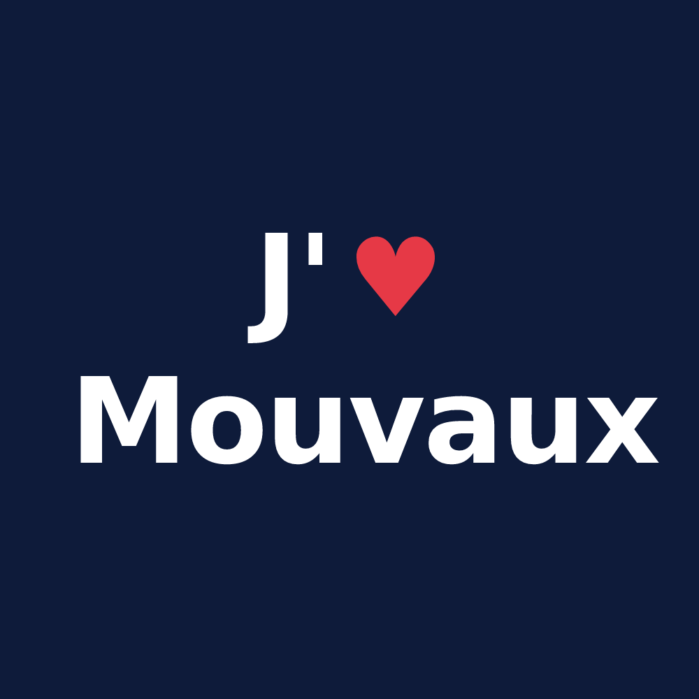 T-shirt personnalisé Mouvaux — design J'aime Mouvaux