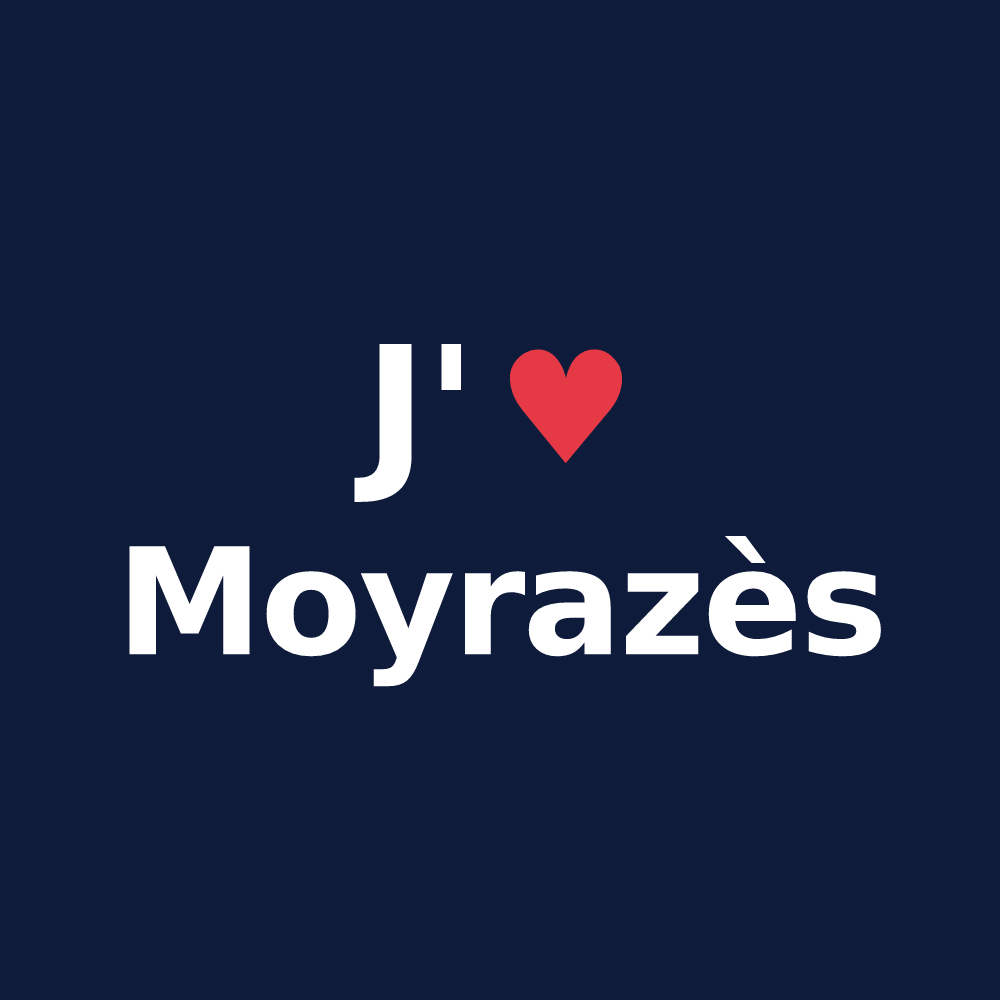 T-shirt personnalisé Moyrazès — design J'aime Moyrazès