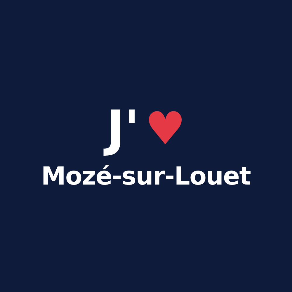 T-shirt personnalisé Mozé-sur-Louet — design J'aime Mozé-sur-Louet
