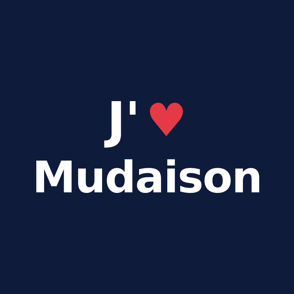 T-shirt personnalisé Mudaison — design J'aime Mudaison